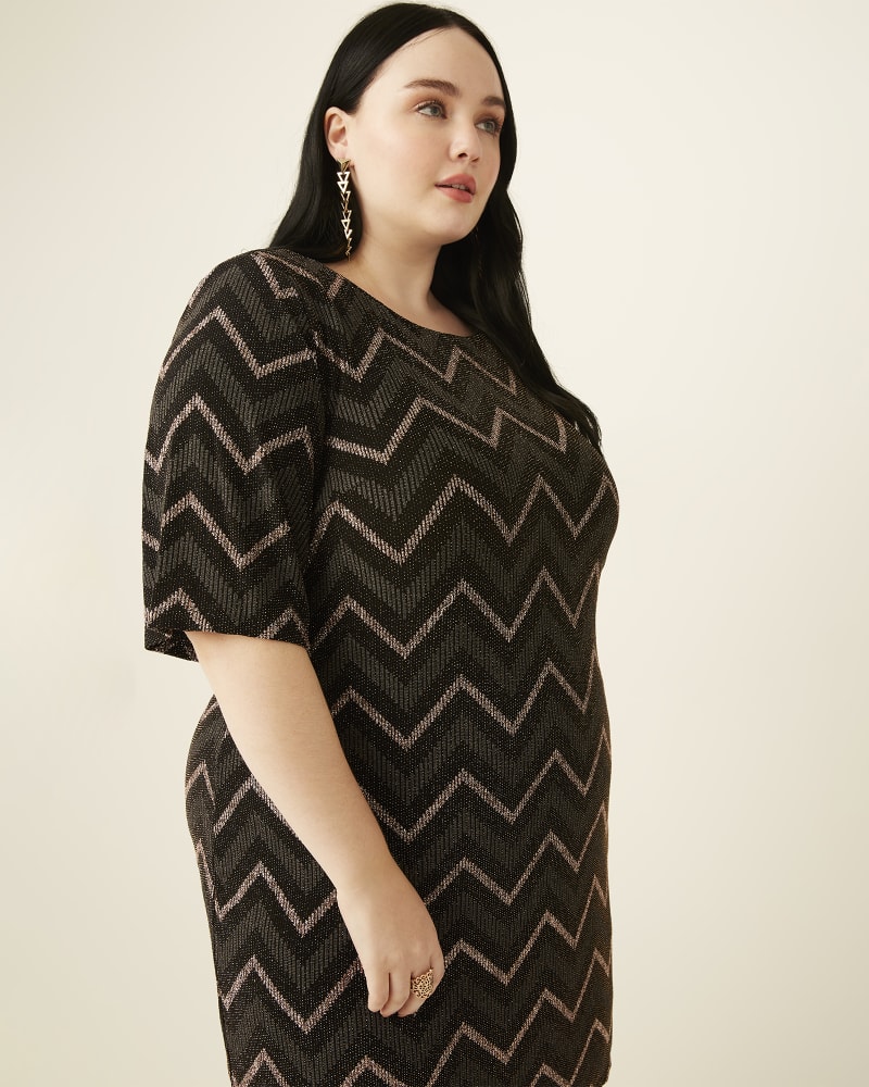 Front of plus size Regina Chevron Dress by Sandra Darren | Dia&Co | dia_product_style_image_id:171911